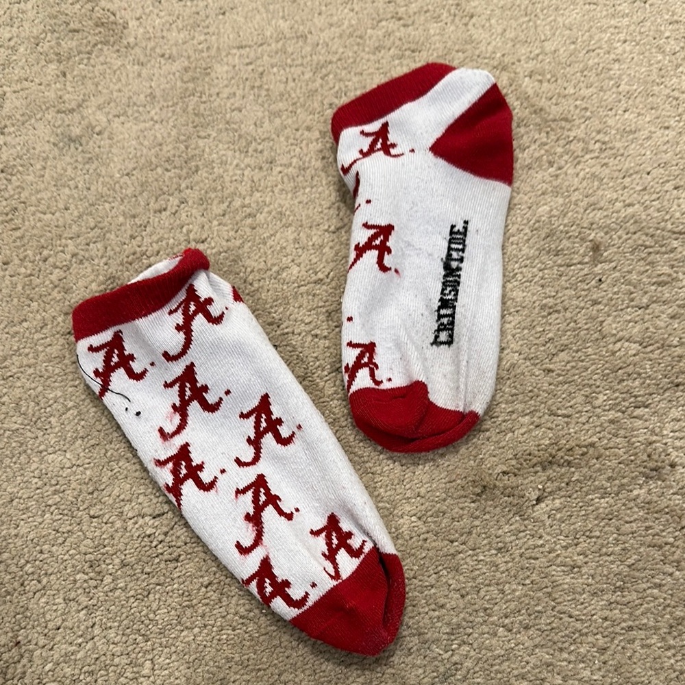 Red and White Logo Ankle Socks